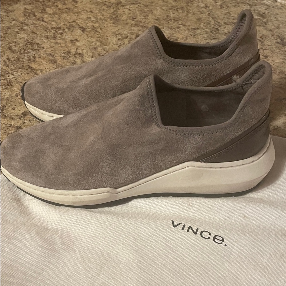 Vince Women’s Gray Suede Slip-On Shoes